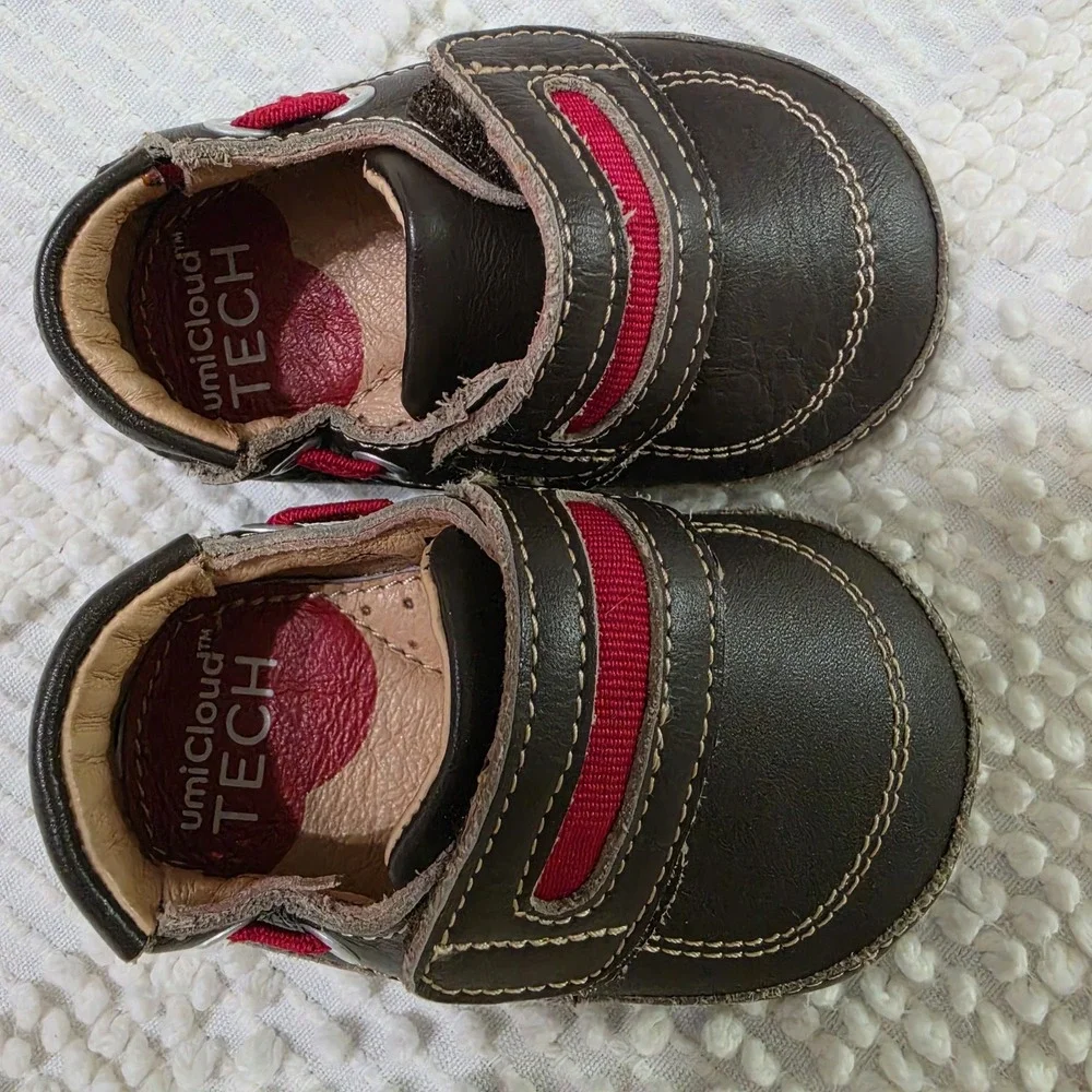 Umi Baby Infant  Brown Leather Shoes Booties US 3.5 Unisex Newborn